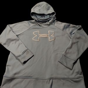 Under Armour Cold Gear Mens Mock Neck Hoodie Lt Blue Size XL